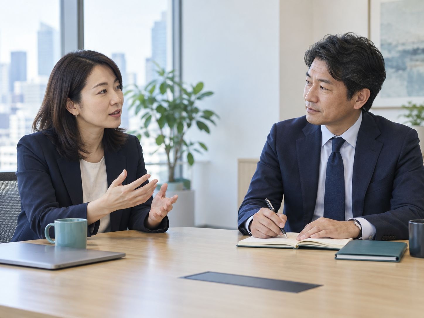 話を聴き、記録する対話のイメージ